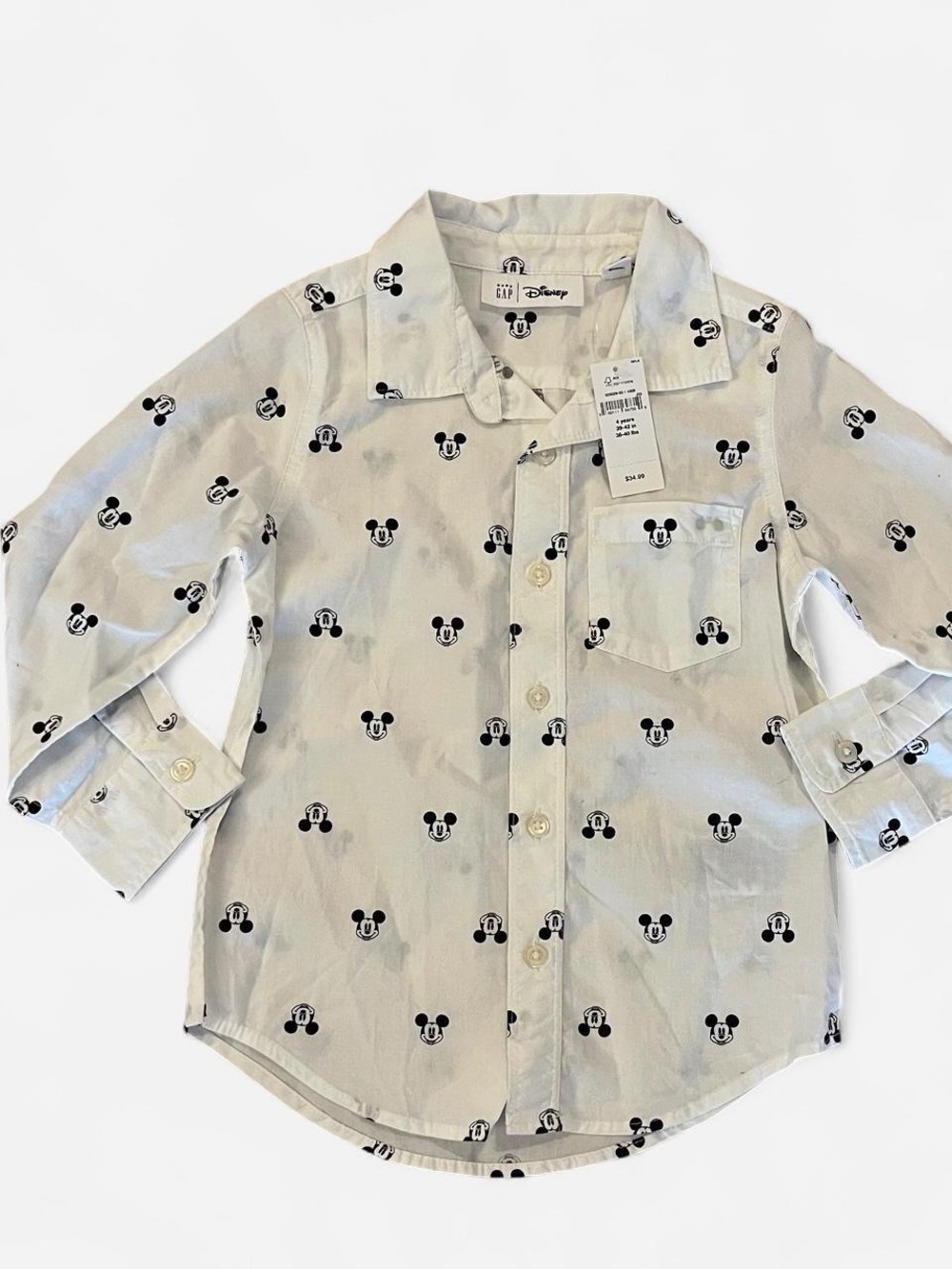 NWT White BabyGap x Disney Mickey Mouse Shirt